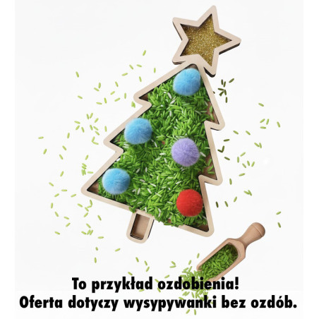 Choinka z gwiazdką na Boże narodzenie - Wysypywanka sensoryczna