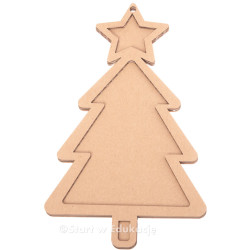 Choinka z gwiazdką na Boże narodzenie z dziurką do zawieszenia - Wysypywanka sensoryczna