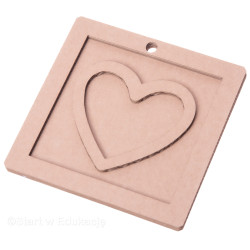 Ramka z serduszkiem duża 19cm - dzień Babci i Dziadka - Wysypywanka sensoryczna