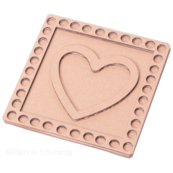 Ramka dziurkowana z serduszkiem duża 19cm - dzień Babci i Dziadka - Wysypywanka sensoryczna