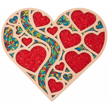 Serce wielkie Witraż serduszkowy - walentynki - Wysypywanka sensoryczna