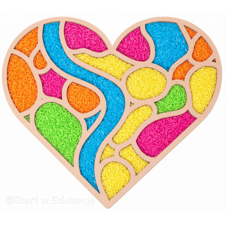 Serce wielkie Witraż - walentynki - Wysypywanka sensoryczna