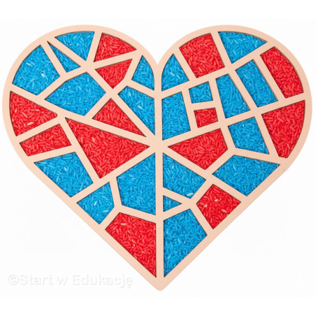Serce wielkie Witraż - walentynki - Wysypywanka sensoryczna
