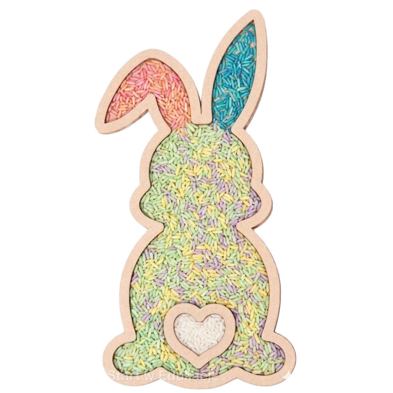 Wielkanoc króliczek królik zajączek zając - Wysypywanka sensoryczna Wielkanoc